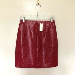 Anthropologie Shimmering Red Mini Skirt